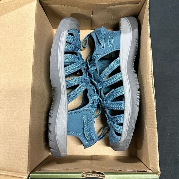 New Keen Whisper Smoke Blue Strappy Sandals 6 - Picture 1 of 6